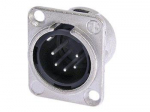 NEUTRIK - XLR MOUNTING CONNECTOR, 5-PIN MALE, SILVER PLATED, NICKEL, D-SIZE