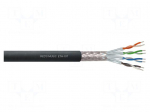 Wire | S/FTP | 4x2x0.18mm2 | 7 | stranded | 0.18mm2 | Cu | PVC | black | 500m
