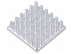 Heatsink: extruded | grilled | natural | L: 22mm | W: 22mm | H: 6.5mm | raw