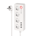 Elektrimaterjalid // Elektri laiendid, Pikendusjuhtmete, hajutuste ja UK ja USA adapterite komplekt // Listwa sieciowa Kruger&Matz 4 gniazda typu niemieckiego i 4xUSB 2100 mA Connect P6  Tuya