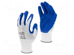 Protective gloves | Size: 11 | blue/white | latex,polyester | 12pcs.