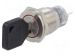 Switch: key switch | Stabl.pos: 1 | Switch.method: ON-(ON) | &Oslash;19mm