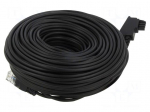 Cable: telephone | RJ45 plug,TAE F plug | 40m | black | Core: Cu