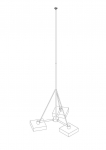 Lightning mast on tripod  concrete base  h=3m do k