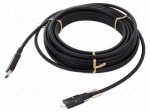 Cable | optical | USB A plug,USB C plug | 10m | black | 10Gbps | screw