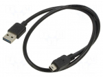 Cable | USB 2.0 | USB A plug double sided,USB B mini plug | 0.5m