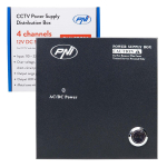 PNI STC52 CCTV Power Supply 12V, 5A, 60W, 4 Outputs, in Metal Case, Black