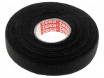 Fabric tape | PET wool | W: 19mm | L: 25m | black