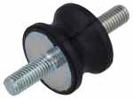 Vibration damper | M8 | &Oslash;: 30mm | rubber | L: 20mm | Thread len: 20mm