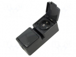 Connector: AC supply | socket | 2P+PE | 250VAC | 16A | dark grey | PIN: 3