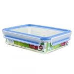 EMSA Clip & Close Frischhaltedosen (transparent / blue, 1.2 liters, classical format)