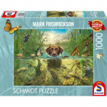 Schmidt Spiele Mark Fredrickson: Dog love - brown Labrador in the cool water, puzzle 1000 pieces