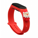 Fusion Accessories Xmas Santa 2 viedpulksteņa siksniņa priek&scaron; Xiaomi Mi Band 3/4 | silikons | sarkana