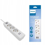 Philips SPN3032WA/60 Power Strip 3 Sockets + 2 USB 2m 10A / white