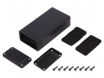 Enclosure: with panel | X: 43mm | Y: 83mm | Z: 23mm | aluminium | black