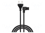 Cable | H03VV-F | 2x0.75mm2 | PVC | 5m | black | 2.5A | 250V