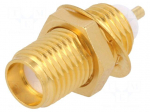 Socket | SMA | female | straight | 50&Omega; | soldering | teflon | gold-plated