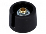 Knob | with pointer | polyamide | &Oslash;shaft: 4mm | &Oslash;23x16mm | black