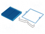 Heatsink: extruded | grilled | BGA | blue | L: 45mm | W: 45mm | H: 7.5mm