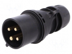Connector: AC supply 3-phase | plug | male | 32A | 400VAC | IP44 | PIN: 4