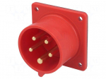 Connector: AC supply 3-phase | socket | male | 16A | 400VAC | IEC 60309