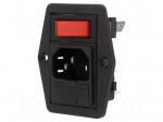 Connector: AC supply | socket | male | 10A | 250VAC | IEC 60320 | UL94V-0