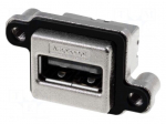 Socket | USB A | MUSB | for panel mounting,screw | THT | angled 90&deg;
