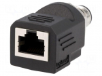 Adapter | RJ45 socket,M12 male | D code-Ethernet | PIN: 4 | straight