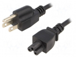 Cable | NEMA 5-15 (B) plug,IEC C5 female | 1.8m | black | PVC | 2.5A