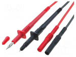 Set of test leads | Inom: 10A | Len: 1.35m | red and black