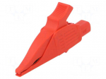 Crocodile clip | 19A | red | Grip capac: max.39.5mm | Socket size: 4mm