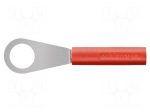 Plug | ring | 70VDC | 32A | red | Plating: nickel plated | 3m&Omega;