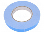Tape: fixing | W: 19mm | L: 10m | white | Application: fixing,bonding