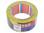 Tape: warning | yellow-black | L: 33m | W: 50mm | V: self-adhesive | 160%