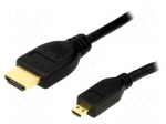 Cable | HDMI 1.4 | HDMI micro plug,HDMI plug | 1m | black