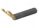 Plug | 6mm fork | 20A | black | 43.2mm | Plating: gold-plated