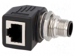 Adapter | RJ45 socket,M12 male | D code-Ethernet | PIN: 4 | Cat: 5e