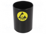 ESD | electrically conductive material | black | &Oslash;: 75mm | H: 115mm