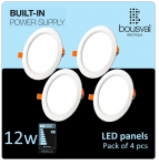 4-osaline Valgusti s&uuml;vistatav LED-paneel 12W 3000K 168x29 koos sisseehitatud toiteallikaga