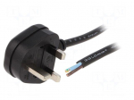 Cable | 3x1mm2 | BS 1363 (G) plug,wires | PVC | 1.8m | black | 13A