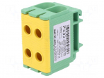 Splice terminal: rail | 145A | 800V | screw terminal | yellow-green