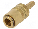 Quick connection coupling | straight | max.10bar | brass | Seal: FPM