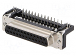 Connector: D-Sub | PIN: 25 | socket | female | on PCBs | angled 90&deg; | THT