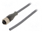 Cable: for sensors/automation | M12 | PIN: 3 | straight | 3m | plug | 2.7A