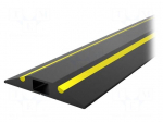 Cable protector | Width: 68mm | L: 3m | PVC | H: 11mm | yellow-black