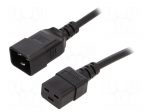 Cable | 3x1.5mm2 | IEC C19 female,IEC C20 male | PVC | 5m | black | 16A