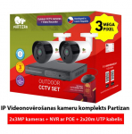 IP-videovalvekaamera komplekt Partizan: 3MPix kaamera + NVR koos POE-ga + 20m UTP-kaabel