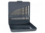 Drill set | for metal | high speed steel | metal case | Pro | 19pcs.
