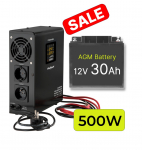 Inverter 500W + 12V 30Ah battery