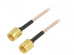 Cable | 0.91m | SMA male,both sides | shielded | transparent | 36" | 50&Omega;